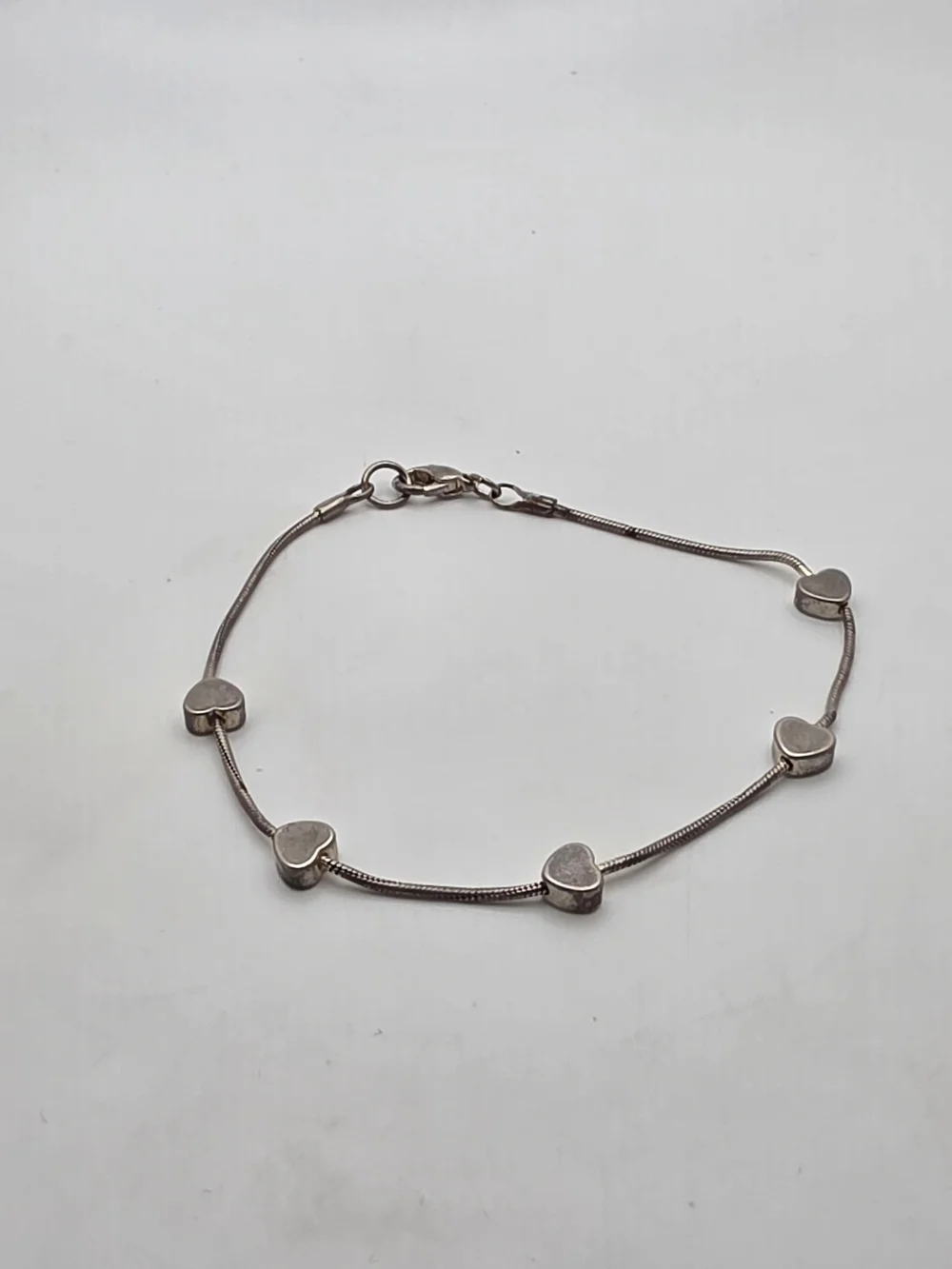 Silver Heart Link Bracelet